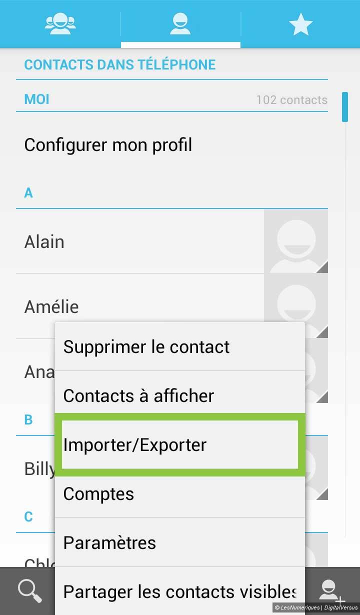 comment partager tous ses contacts iphone